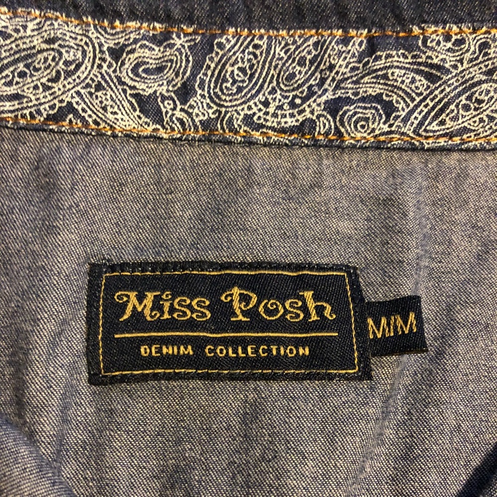 Miss Posh Denim Button Down Shirt - Picture 6 of 8